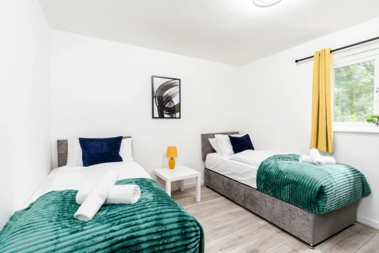 a room with two beds