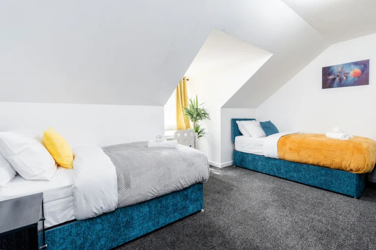 a room with two beds